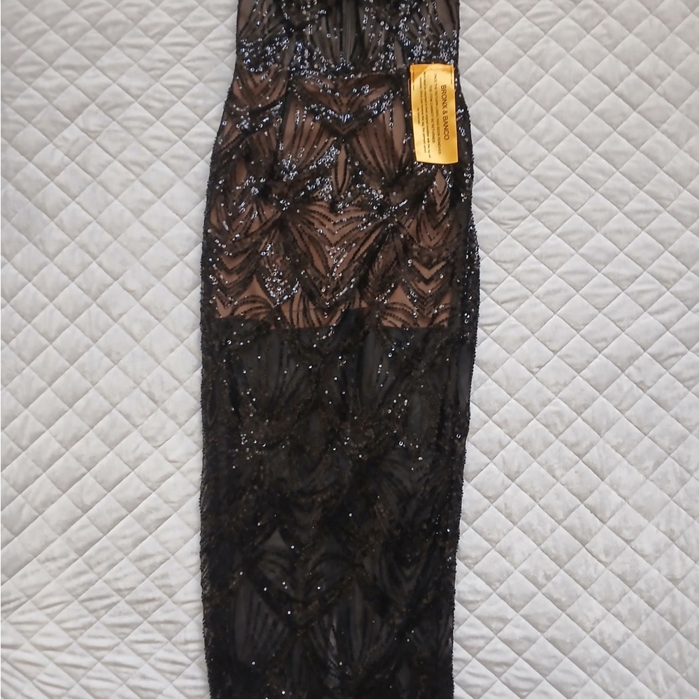 Bronx and Banco Strapless Black and Brown Dress - Picture 3 of 13